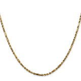 14k 2.25mm D/C Milano Rope Chain