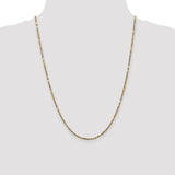 14k 2.25mm D/C Milano Rope Chain