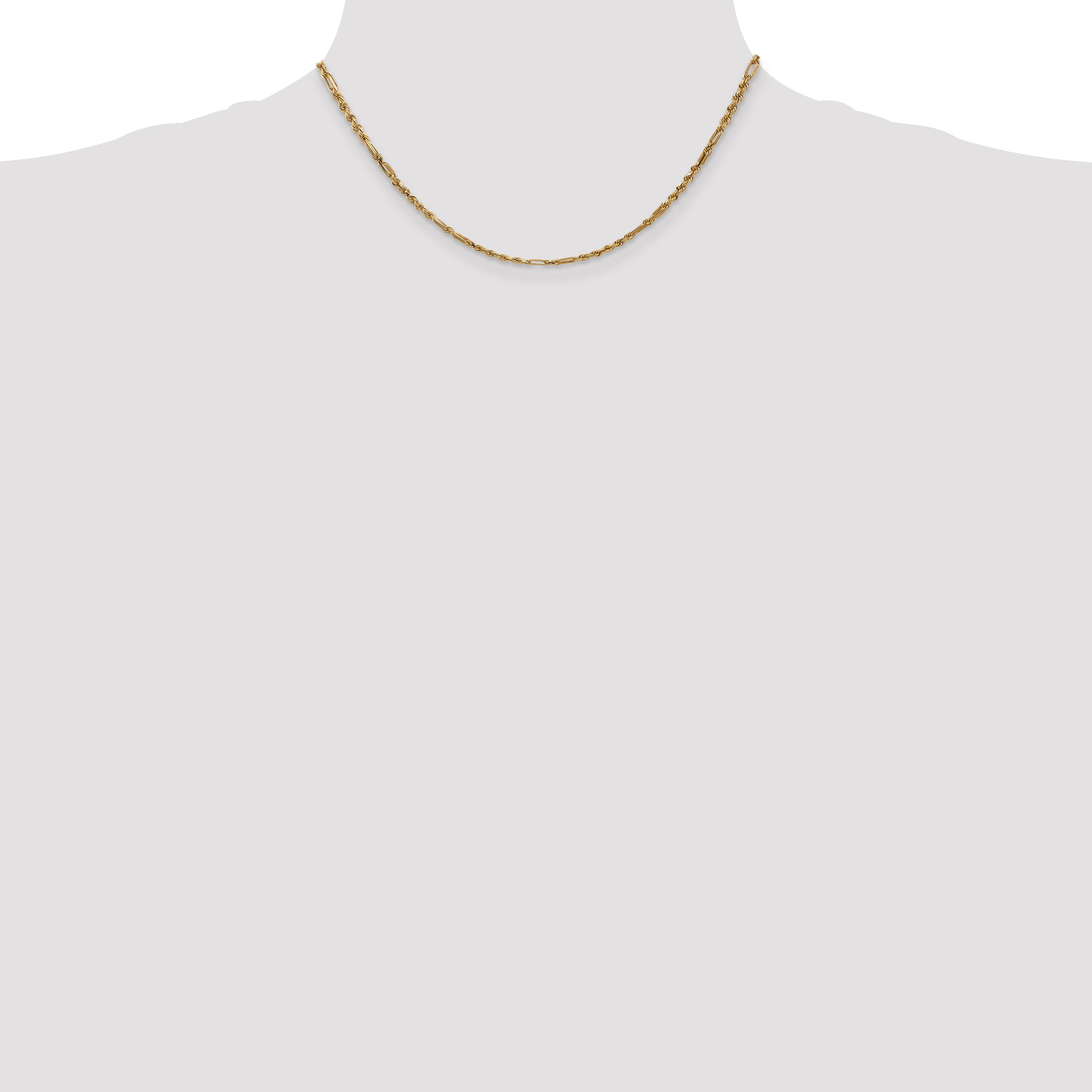 14k 2.5mm D/C Milano Rope Chain