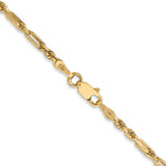 14k 2.5mm D/C Milano Rope Chain