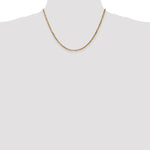 14k 2.5mm D/C Milano Rope Chain