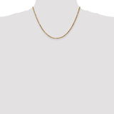 14k 2.5mm D/C Milano Rope Chain