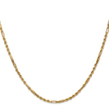 14k 2.5mm D/C Milano Rope Chain