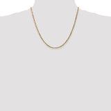 14k 2.5mm D/C Milano Rope Chain
