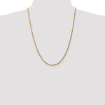14k 2.5mm D/C Milano Rope Chain