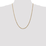 14k 2.5mm D/C Milano Rope Chain