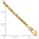 14k 2.5mm D/C Milano Rope Chain