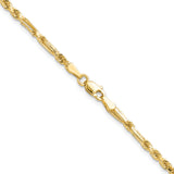 14k 2.75mm D/C Milano Rope Chain