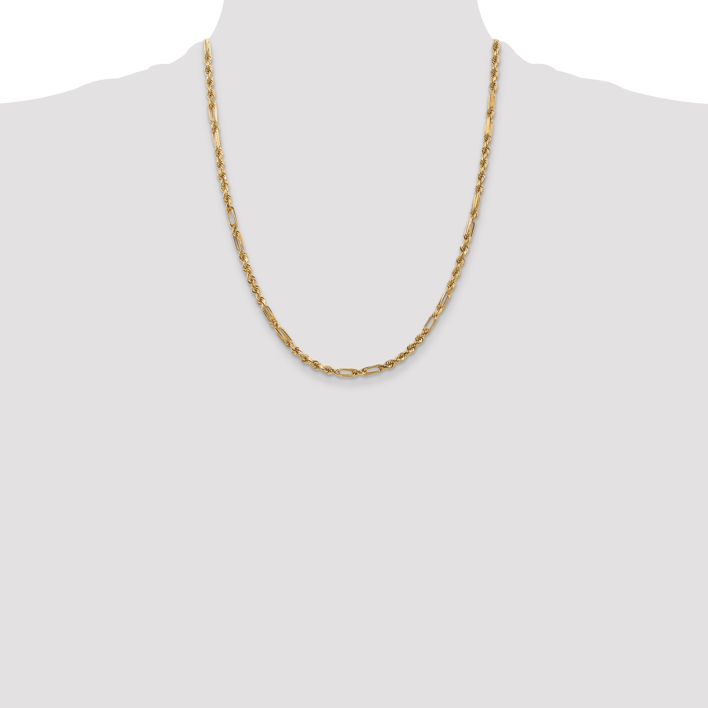 14k 3.0mm D/C Milano Rope Chain
