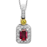 Color Pendant in 18k Gold with Diamonds