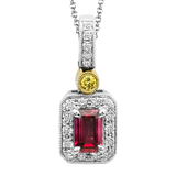 Color Pendant in 18k Gold with Diamonds