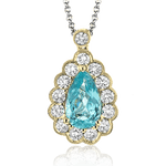 Color Pendant in 18k Gold with Diamonds