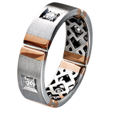Men Ring in 14k Gold with Diamonds