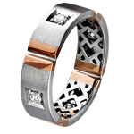 Men Ring in 14k Gold with Diamonds