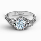 Engagement Ring in 18k Gold with Diamonds