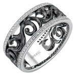 Men Ring in 14k Gold with Diamonds