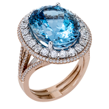 Color Ring in 18k Gold with Diamonds