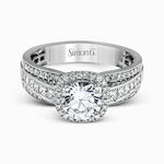 Engagement Ring in 18k Gold with Diamonds