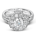 Engagement Ring in 18k Gold with Diamonds