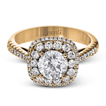 Engagement Ring in 18k Gold with Diamonds