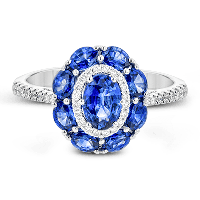 Color Ring in 18k Gold with Diamonds