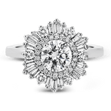 Engagement Ring in 18k Gold with Diamonds