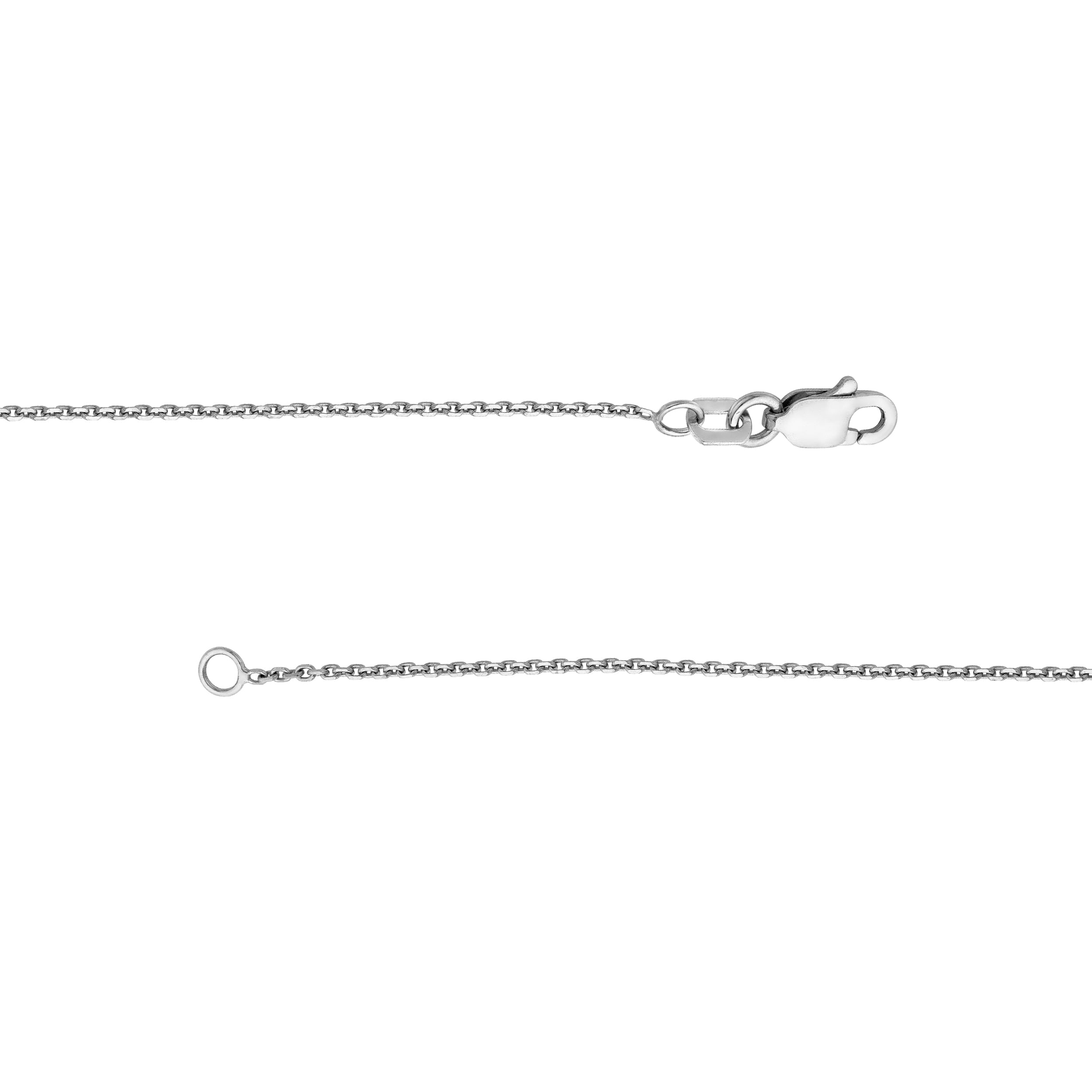 Sterling Silver 0.95mm D/C Cable Chain with Lobster Lock