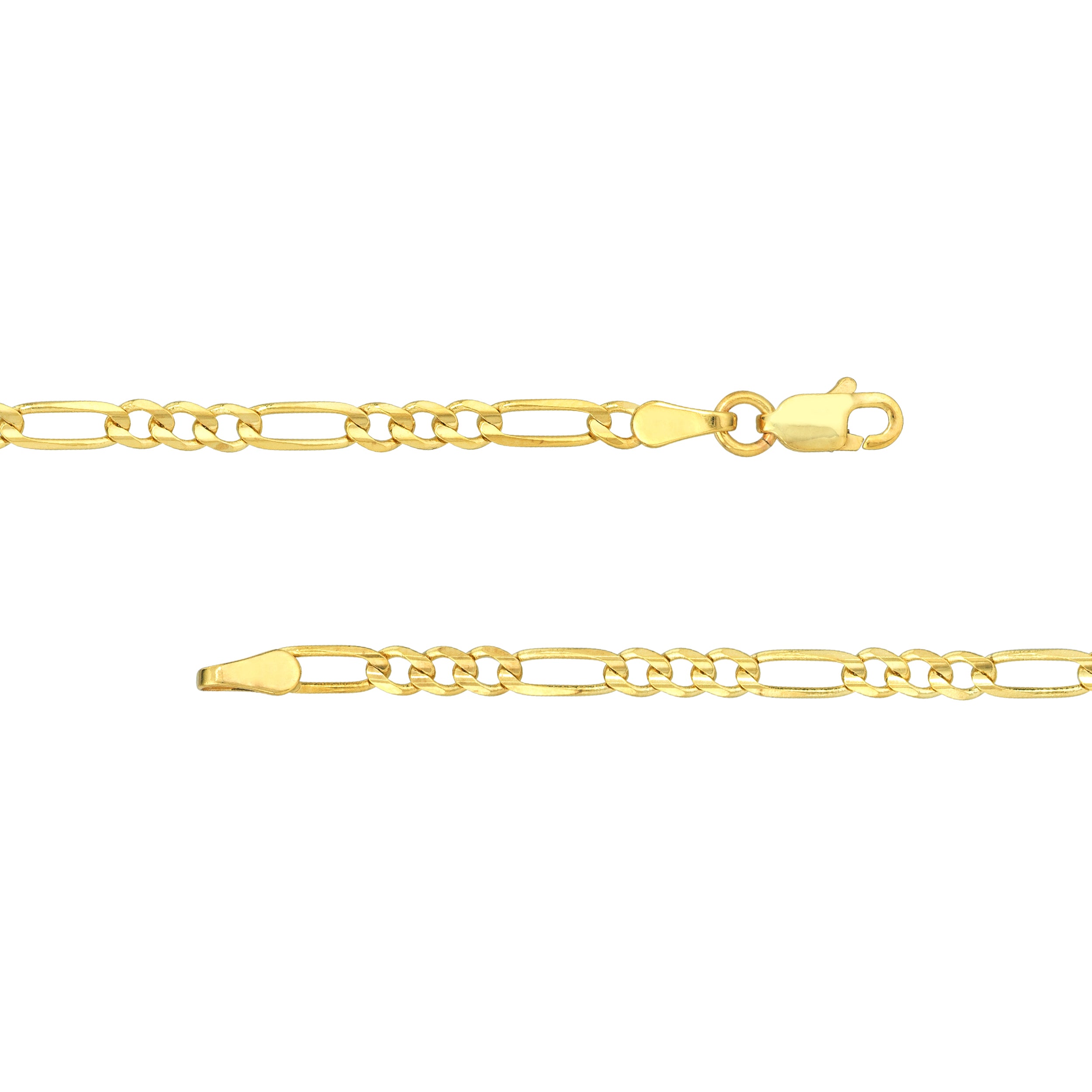 2.85mm Light Concave Figaro Chain with Lobster Lock