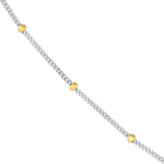 2.0mm Two-Tone Saturn Curb Chain with Lobster Lock