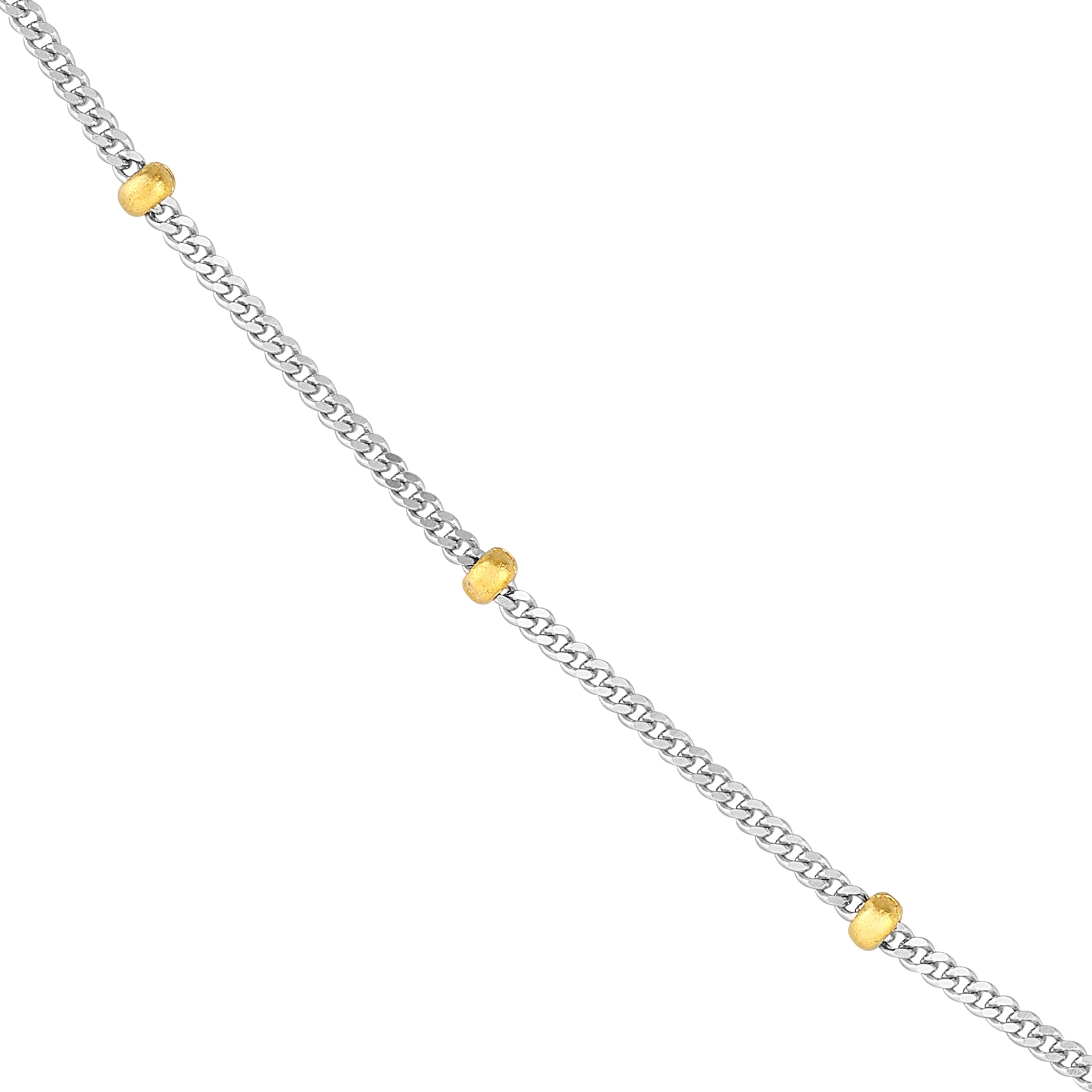 2.0mm Two-Tone Saturn Curb Chain with Lobster Lock