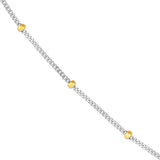 2.0mm Two-Tone Saturn Curb Chain with Lobster Lock