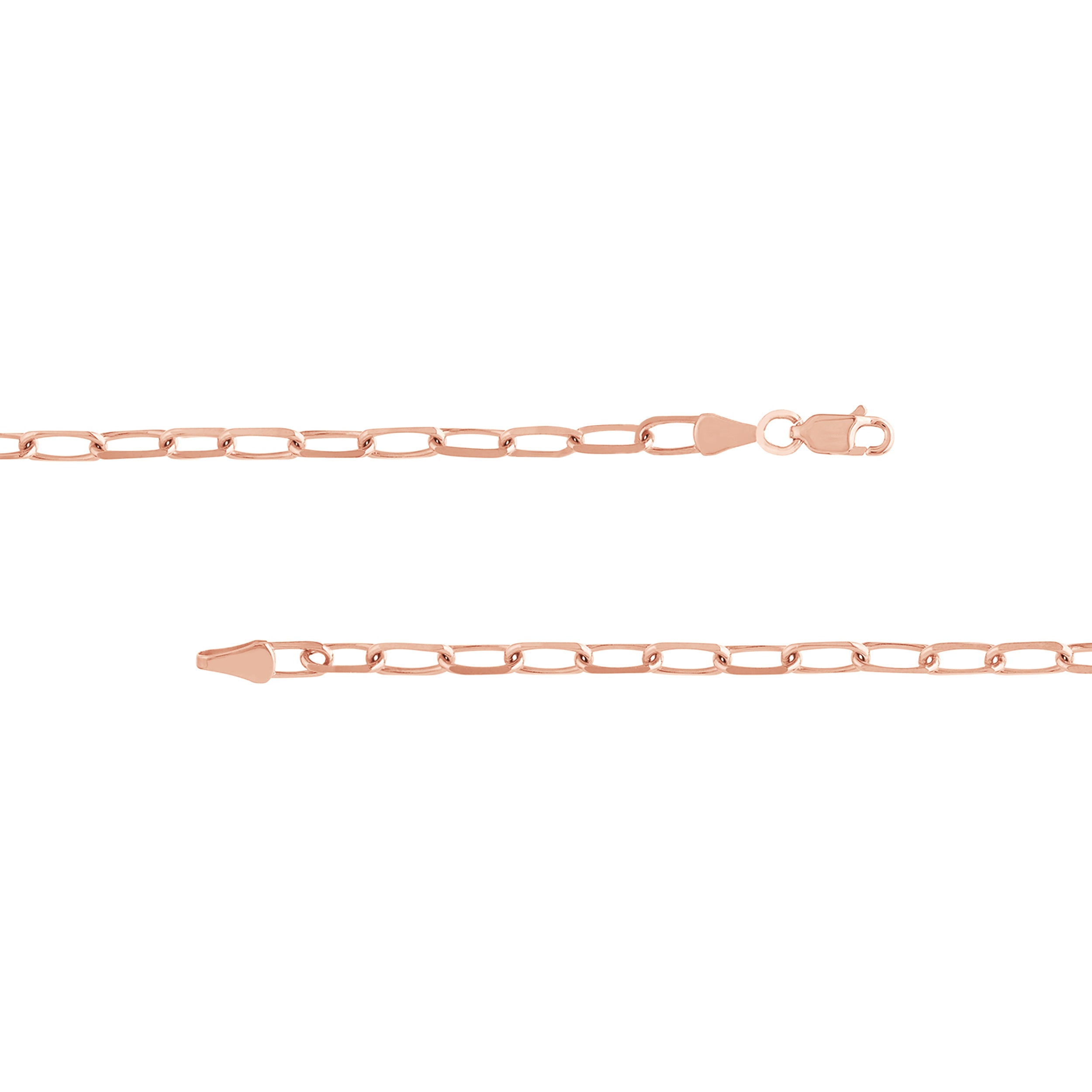 4mm Paper Clip Chain with Lobster Lock