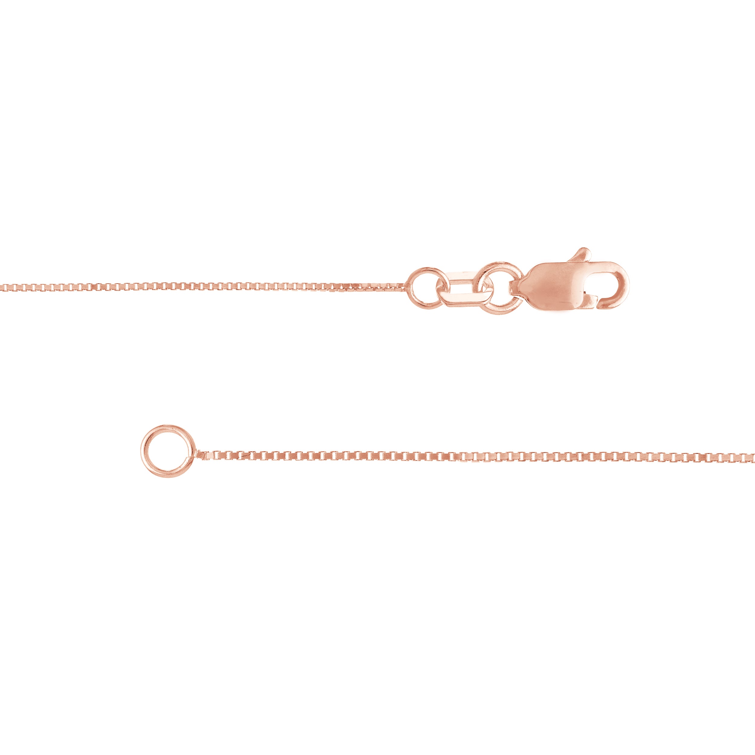 0.55mm Box Chain with Lobster Lock and Quality Tag