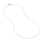 0.55mm Box Chain with Lobster Lock and Quality Tag