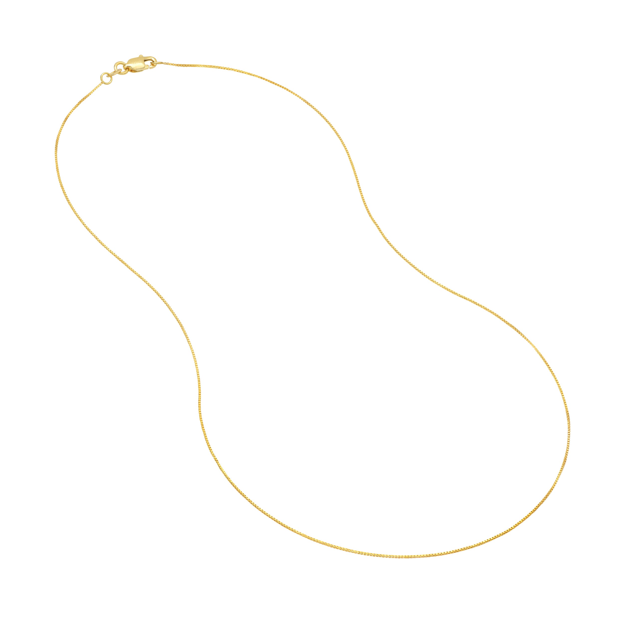 0.55mm Box Chain with Lobster Lock and Quality Tag
