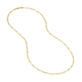 3.2mm Two-Tone Pavé Figaro Chain with Lobster Lock