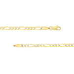 3.2mm Two-Tone Pavé Figaro Chain with Lobster Lock