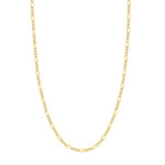 3.2mm Two-Tone Pavé Figaro Chain with Lobster Lock