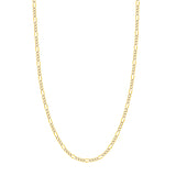 3.2mm Two-Tone Pavé Figaro Chain with Lobster Lock