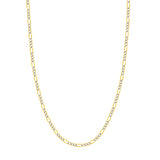 3.9mm Two-Tone Pavé Figaro Chain with Lobster Lock