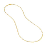3.9mm Two-Tone Pavé Figaro Chain with Lobster Lock