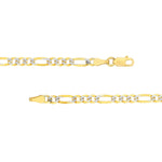 3.9mm Two-Tone Pavé Figaro Chain with Lobster Lock
