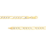 4.75mm Two-Tone Pavé Figaro Chain with Lobster Lock