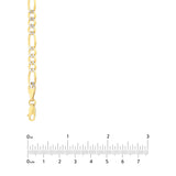 4.75mm Two-Tone Pavé Figaro Chain with Lobster Lock