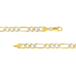 5.8mm Two-Tone Pavé Figaro Chain with Lobster Lock