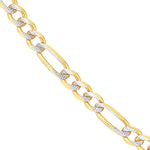 5.8mm Two-Tone Pavé Figaro Chain with Lobster Lock