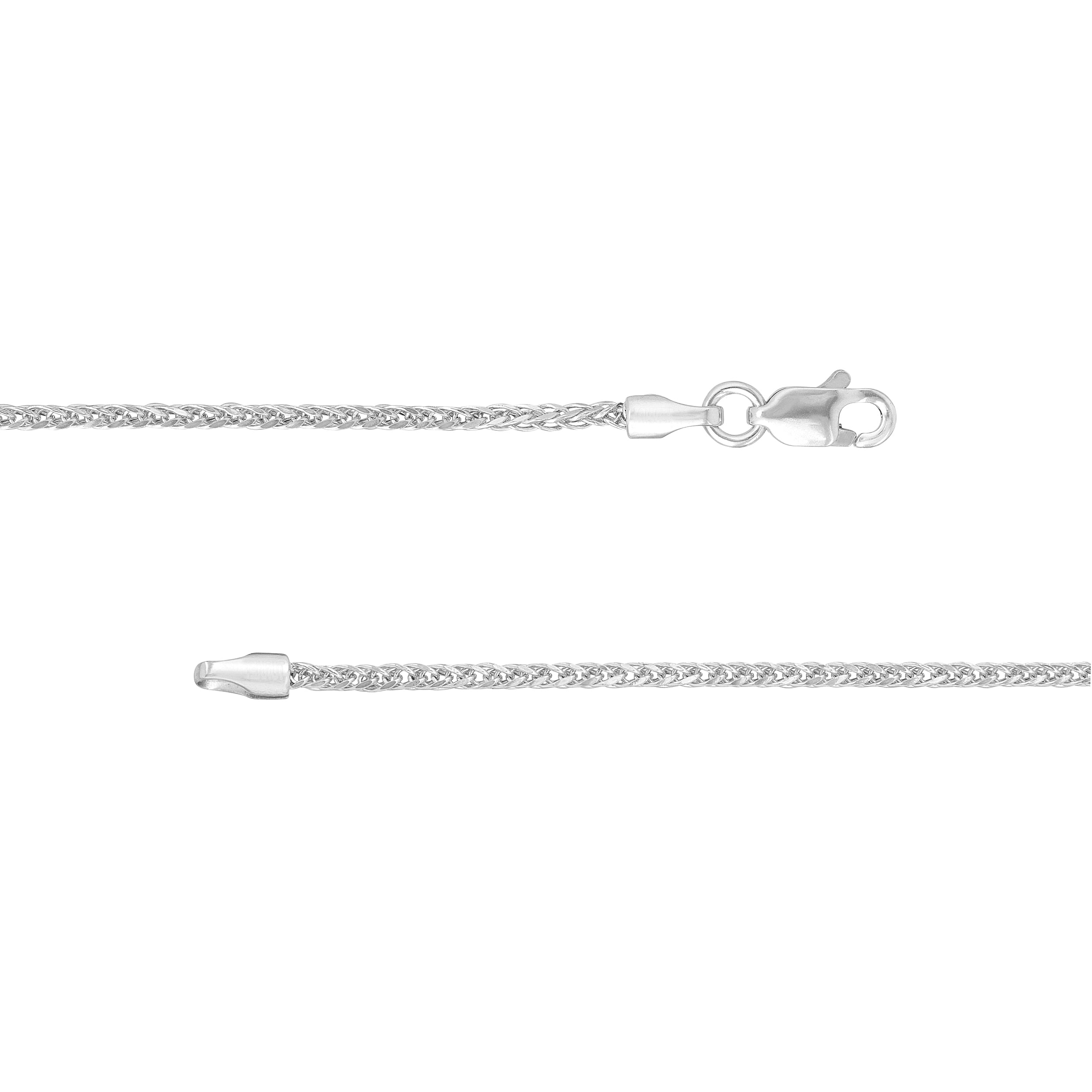 1.75mm Square Wheat Chain with Lobster Lock