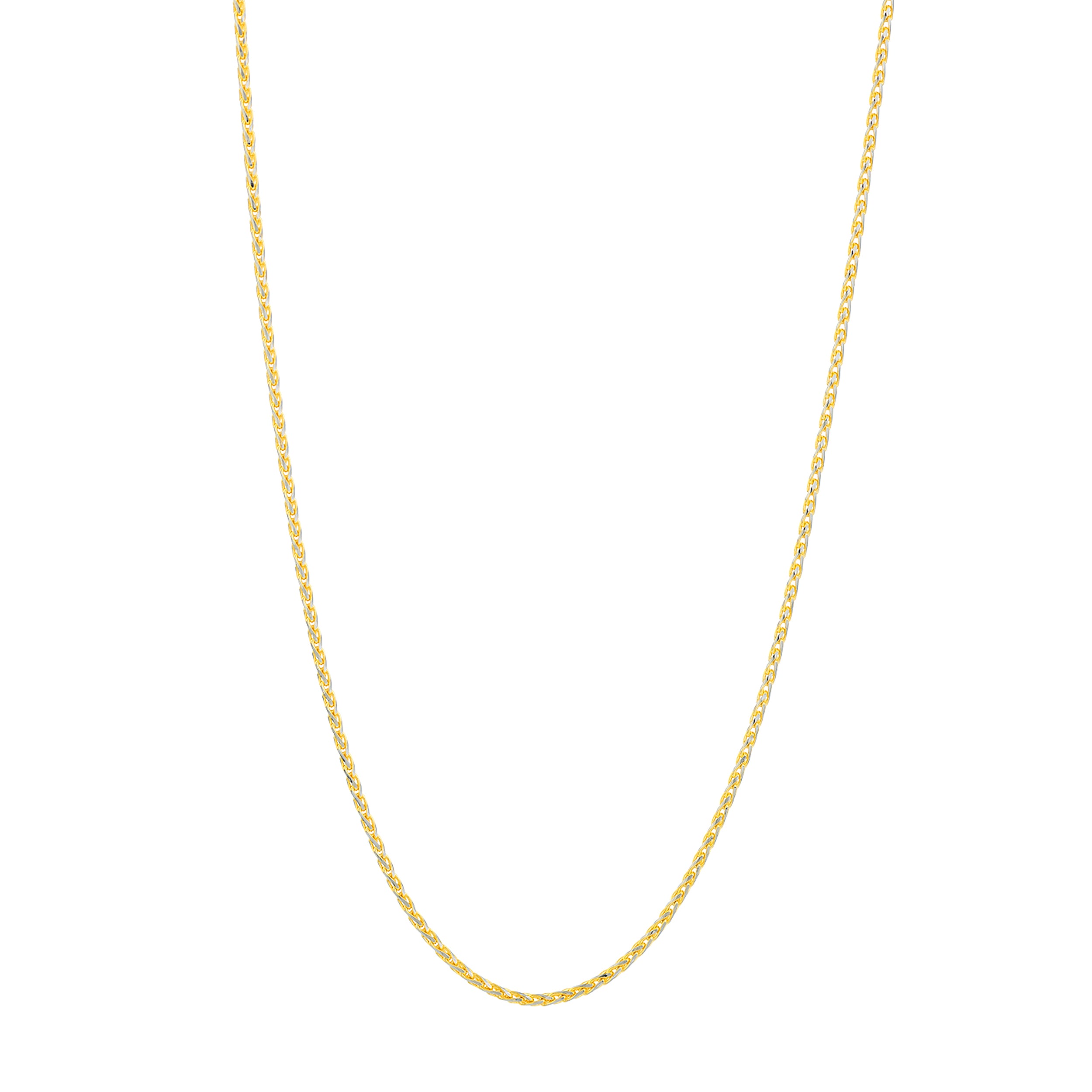 1.20mm Two-Tone Pavé Wheat Chain with Lobster Lock