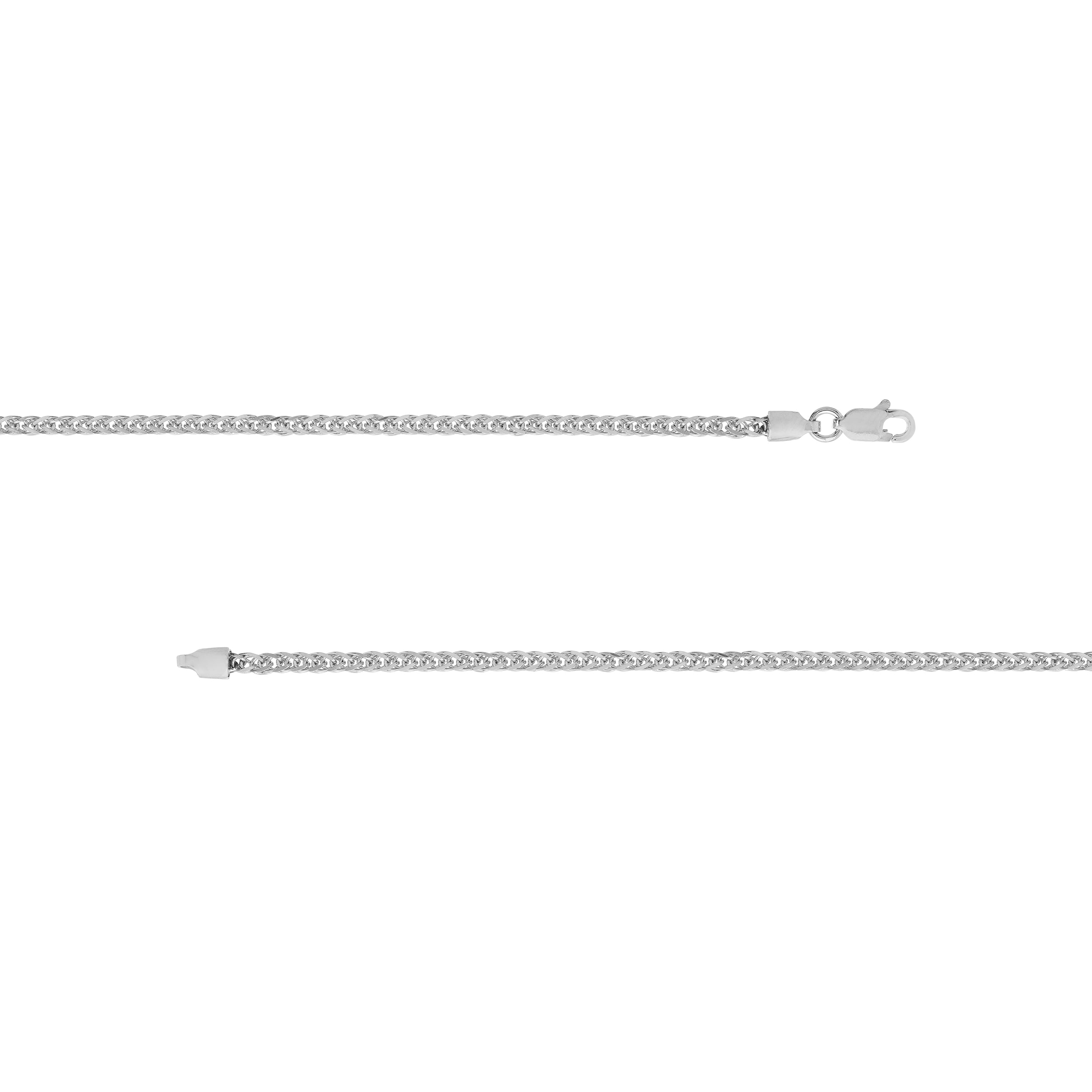 Sterling Silver 2.25mm Square Wheat Chain