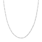 Sterling Silver 2.4mm Concave Figaro Chain with Lobster Lock
